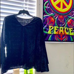 Black Suede Blouse Size Small